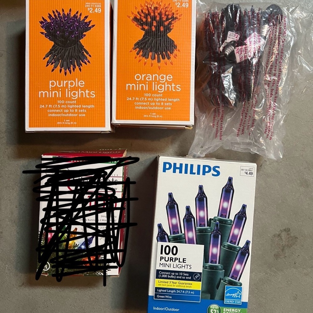 Halloween Purple and Orange Mini Lights